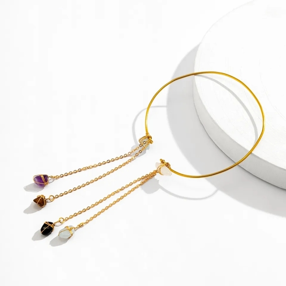 Hand bracelet golden color with stones - Picture 6 of 6